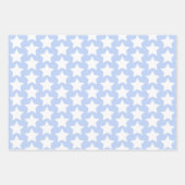 Feuille De Papier Cadeau Bleu avec amusant, Motif d'étoiles blanches (Devant)