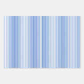 Feuille De Papier Cadeau Bleu Barbeau et Rayures Blanches (Devant 3)