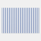 Feuille De Papier Cadeau Bleu Blanc Simple Stripes Motif Géométrique (Devant)