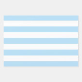 Feuille De Papier Cadeau Bleu, Blancs, Motif rayé (Devant)