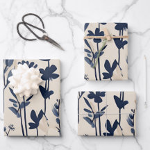 Bleu bleu marine moderne Fleurs marguerites Super