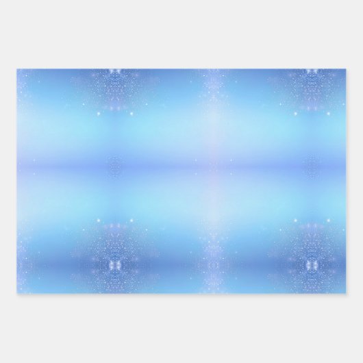 Feuille De Papier Cadeau Bleu clair avec arrosage (Devant)