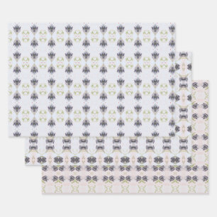 Feuille De Papier Cadeau Bleu Clair Et Foncé