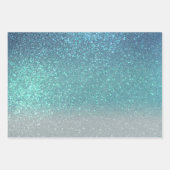 Feuille De Papier Cadeau Bleu clair Turquoise Parties scintillant brillante (Devant)