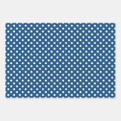 Feuille De Papier Cadeau Bleu Classique Blanc Polka Dot (Devant)