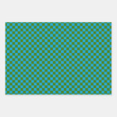 Feuille De Papier Cadeau Bleu Classique, Vert Foncé Plaid (Devant)