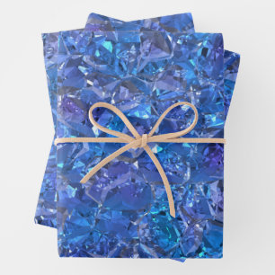 Feuille De Papier Cadeau Bleu cristal et violet