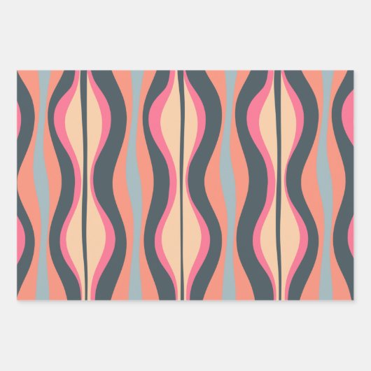 Feuille De Papier Cadeau Bleu d'abricot rose Motif (Devant)