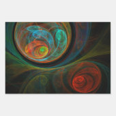 Feuille De Papier Cadeau Bleu de renaissance Art Abstrait (Devant 2)