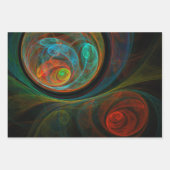 Feuille De Papier Cadeau Bleu de renaissance Art Abstrait (Devant)