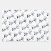 Feuille De Papier Cadeau Bleu d'hiver multi-usage (Devant)