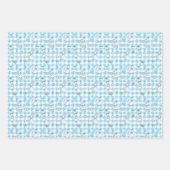 Feuille De Papier Cadeau Bleu d'oie En vichy Anniversaire (Devant 3)