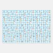 Feuille De Papier Cadeau Bleu d'oie En vichy Anniversaire (Devant 2)