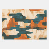 Feuille De Papier Cadeau Bleu du désert et Abstrait Brown Ouest (Devant 3)