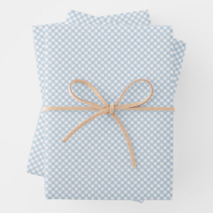 Feuille De Papier Cadeau Bleu en vichy simple bébé classique