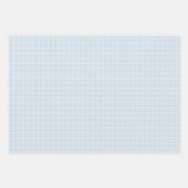 Feuille De Papier Cadeau Bleu en vichy simples chèques classiques (Devant)