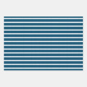 Feuille De Papier Cadeau Bleu et blanc de l'océan géométrique (Devant 3)