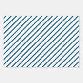 Feuille De Papier Cadeau Bleu et blanc de l'océan géométrique (Devant 2)