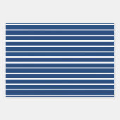 Feuille De Papier Cadeau Bleu et blanc Starfish Bande marine (Devant 2)