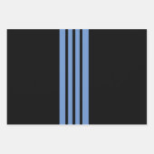 Feuille De Papier Cadeau Bleu Et Noir (Devant 3)