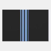 Feuille De Papier Cadeau Bleu Et Noir (Devant)