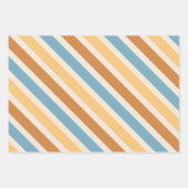 Feuille De Papier Cadeau Bleu et orange Diagonal Retro Stripes (Devant 3)