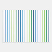 Feuille De Papier Cadeau Bleu et Vert Garçons Anniversaire (Devant 3)