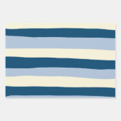 Feuille De Papier Cadeau Bleu foncé, Bleu clair et Crème (Devant 3)