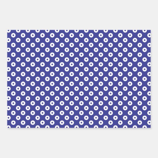 Feuille De Papier Cadeau Bleu foncé et blanc Noël coordonné (Devant 2)