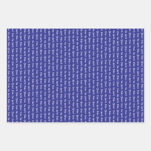 Feuille De Papier Cadeau Bleu foncé et blanc Noël coordonné (Devant)