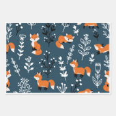 Feuille De Papier Cadeau Bleu Foxy (Devant 2)