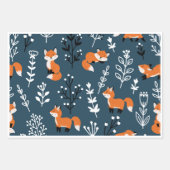 Feuille De Papier Cadeau Bleu Foxy (Devant)
