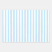 Feuille De Papier Cadeau Bleu frais, rayures et points blancs (Devant)