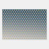 Feuille De Papier Cadeau Bleu Gold Stars (Devant 2)
