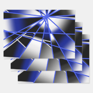 Feuille De Papier Cadeau Bleu Gradient Couleur Remplir Mécanique Dessin Mos