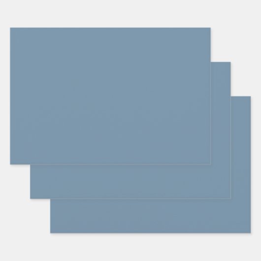 Feuille De Papier Cadeau Bleu gris (couleur solide)  (Lot)