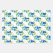 Feuille De Papier Cadeau Bleu Infini Oubliez Moi Pas Fleurs (Devant 3)