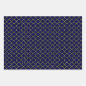 Feuille De Papier Cadeau Bleu jaune de la marine (Devant)