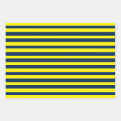 Feuille De Papier Cadeau Bleu jaune de la marine (Devant 3)