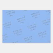 Feuille De Papier Cadeau Bleu Joyeux Anniversaire (Devant 3)