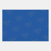 Feuille De Papier Cadeau Bleu Joyeux Anniversaire (Devant)