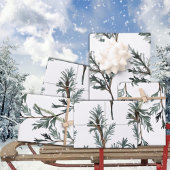 Feuille De Papier Cadeau Bleu Juniper & Cèdre Branche Arbre Hiver Verdure