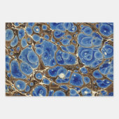 Feuille De Papier Cadeau Bleu Marbleisé (Devant 3)