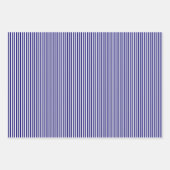 Feuille De Papier Cadeau Bleu marine et rayures blanches (Devant 3)