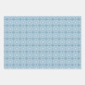 Feuille De Papier Cadeau Bleu marocain Motif carrelage méditerranéen (Devant 2)