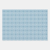 Feuille De Papier Cadeau Bleu marocain Motif carrelage méditerranéen (Devant)