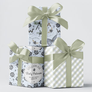 Feuille De Papier Cadeau Bleu mignon et odeur