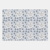 Feuille De Papier Cadeau Bleu mignon et odeur (Devant 3)