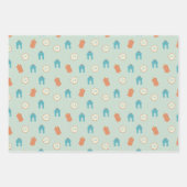 Feuille De Papier Cadeau Bleu mou / Vert Ramadan Aïd (Devant 3)