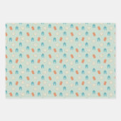 Feuille De Papier Cadeau Bleu mou / Vert Ramadan Aïd (Devant 2)